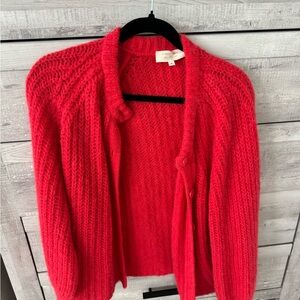 Sezane Vibrant Red Cardigan